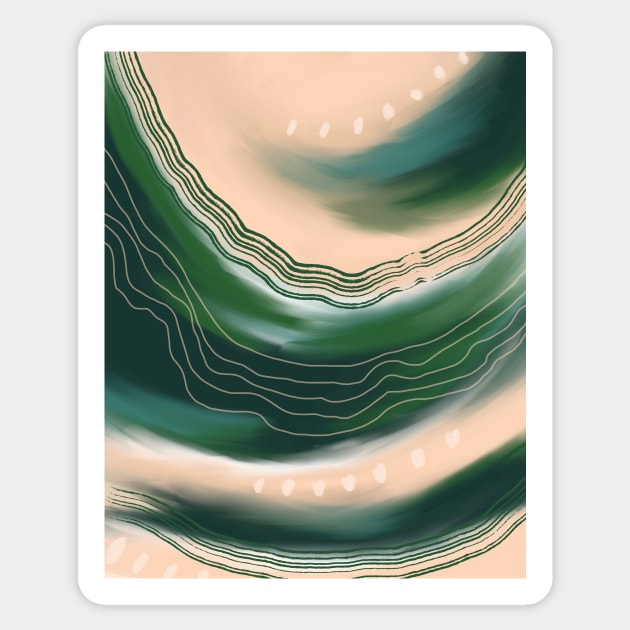 Abstract Green 2 Sticker by Gush Art Studio 1